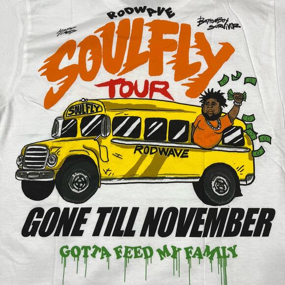 Rod Wave Soul Fly Gone Till November White Tee T Shirt Mens Sz S New - Picture 2 of 5